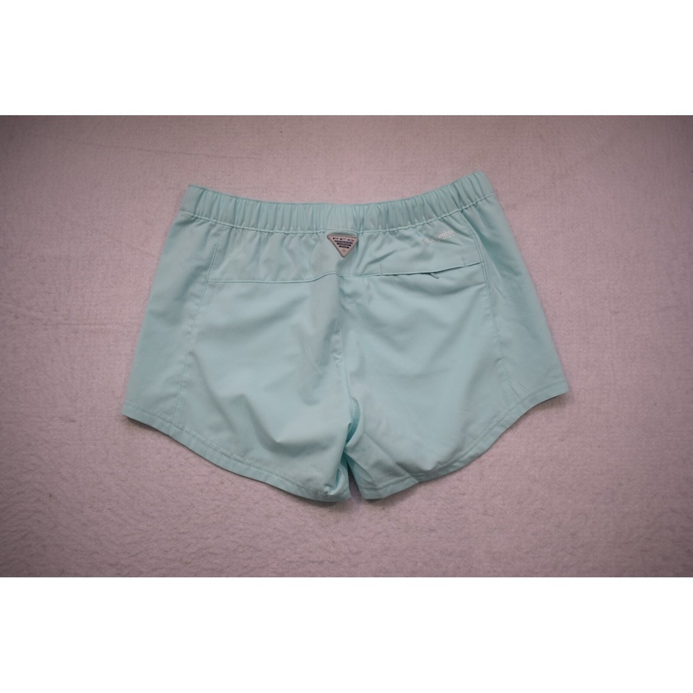 Columbia PFG Fishing Shorts Light Blue Back Pocket Womens Small x 4" NWOT - Picture 5 of 8